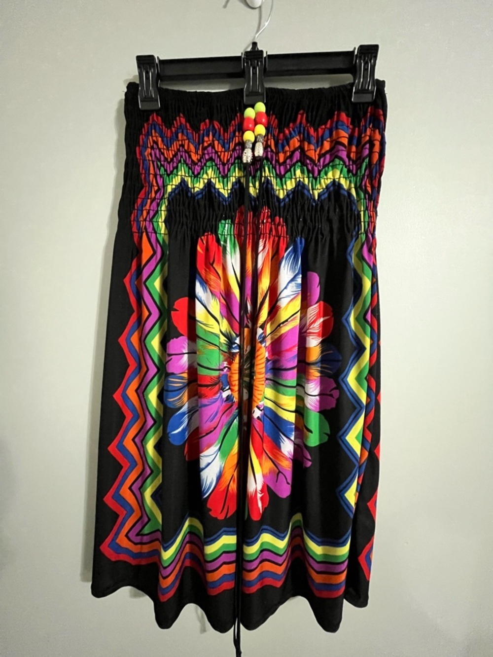 Black Multicolor Strapless Floral Sundress - Picture 2 of 10